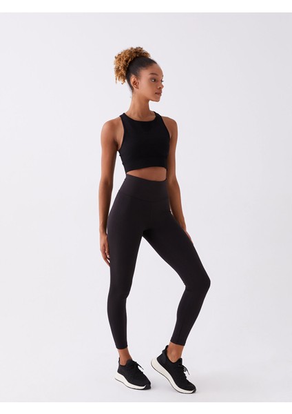 Yeni Sezon Beli Lastikli Düz Interlok Kadın Spor Tayt fiyatları