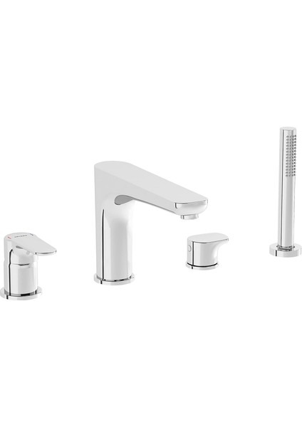 Root Round A42743 Küvet Bataryası, 4 Delikli, Krom