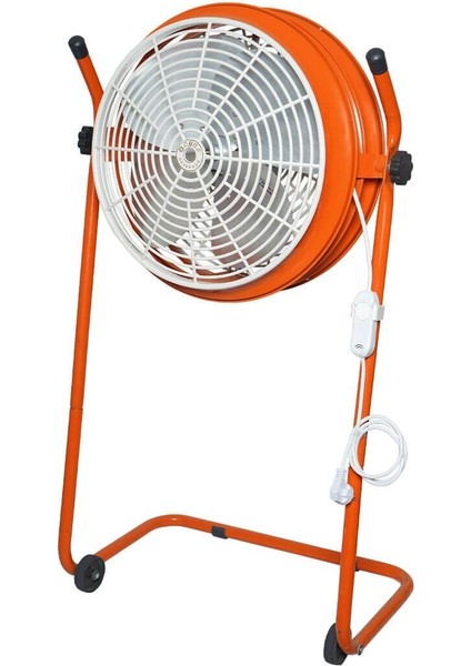 Ayas Devekuşu Retro Tekerlekli Sanayi Tipi Vantilatör - Turuncu fiyatları