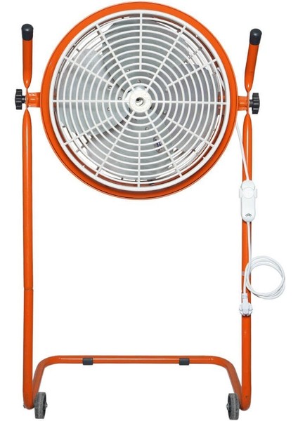 Ayas Devekuşu Retro Tekerlekli Sanayi Tipi Vantilatör - Turuncu fırsatları