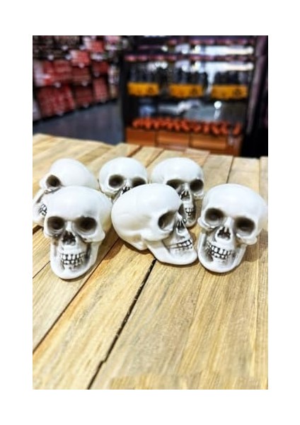 Halloween Bayramı Kuru Kafa 6 Lı Beyaz modelleri