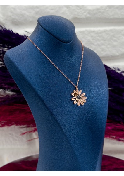 925 Ayar Gümüş Özel Tasarım Rose Renk Lüks Kadın Kolye fiyatları