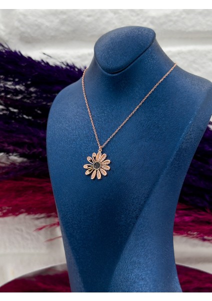 925 Ayar Gümüş Özel Tasarım Rose Renk Lüks Kadın Kolye modelleri