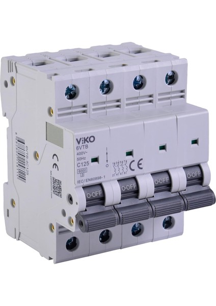 6VTB-4C125 Otomatik Sigorta 6ka C Tipi 4 Kutup 125A