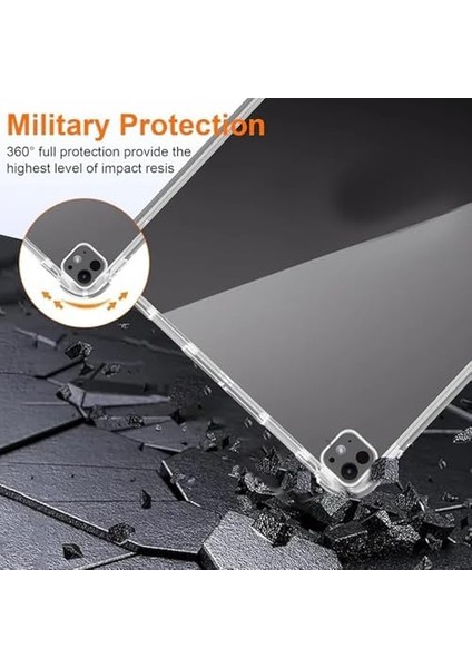 iPad Pro 13 ile Uyumlu 2024 Kılıf Tablet Nitro Anti Silikon Tamamen Şeffaf Görünümlü Kapaki Pad Pro 13 ile Uyumlu Tablet Kılıf Şeffaf Renk modelleri