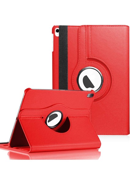 iPad Air 11 2024 Için Kılıf (A2902-A2903) 360 Rotating Stand Deri Kırmızı [ipad Air 11 2024 ile Uyumlu Kılıf - Kırmızı]