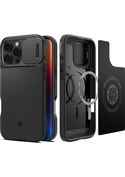 16 Pro ile Uyumlu Kamera Korumalı Magsafe Kılıf Optik Armor Hava Kanalı Teknolojisi Askeri Sınıf Koruma Magfit Dokulu Yüzey Kapak - ACS08149