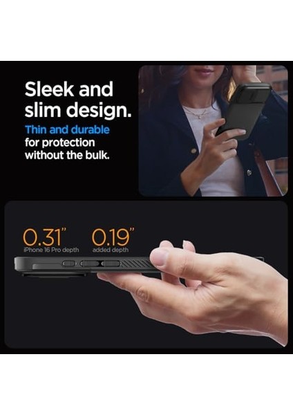 16 Pro ile Uyumlu Kamera Korumalı Magsafe Kılıf Optik Armor Hava Kanalı Teknolojisi Askeri Sınıf Koruma Magfit Dokulu Yüzey Kapak - ACS08149 modelleri