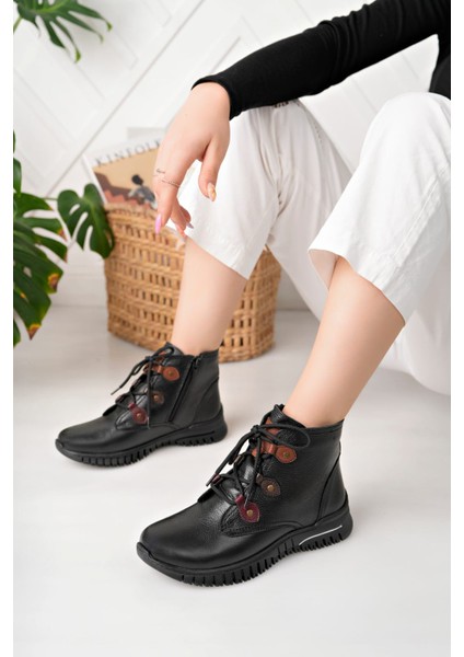 Hakiki Deri Kadın Günlük Kısa Bot