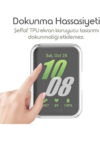 Fit 3 Için 360° Kasa Kılıf Yumuşak Tpu Ekran Dokunmatiği Etkilemeyen Saatin Çevresini Tam Kavrayan Darbelere Karşı Silikon (Şeffaf) fiyatları