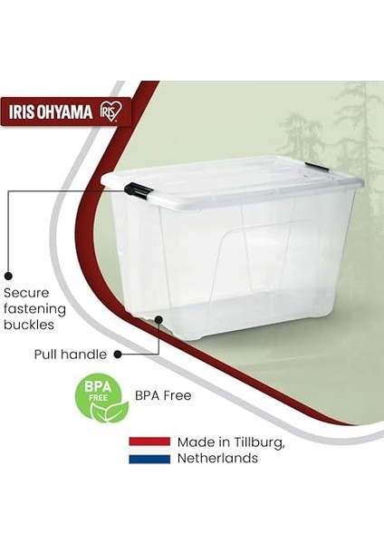 Ohyama Kapaklı Saklama Kutuları, 60L, 4&apos;lü Set, Şeffaf, Güvenli Tokalar, Istiflenebilir, Çekme Kulpları, Yatak Odası, Dolap, Ofis, Organizasyon Için, Bpa Içermeyen Plastik, Giysi Çantası, Ntb-60 fiyatları