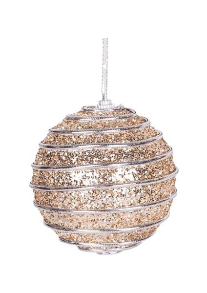 Topu Pullu Gümüş Şerit Ip Desenli 2&apos;li Paket 9 Cm. fiyatları