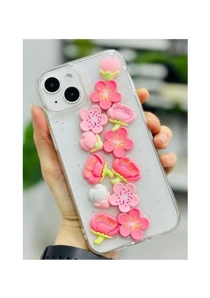 Go Aksesuar 13-14 ve 15 ile Uyumlu Oyuncak Pembe Çiçek Tasarımlı Esnek Silikon Kılıfı fiyatları