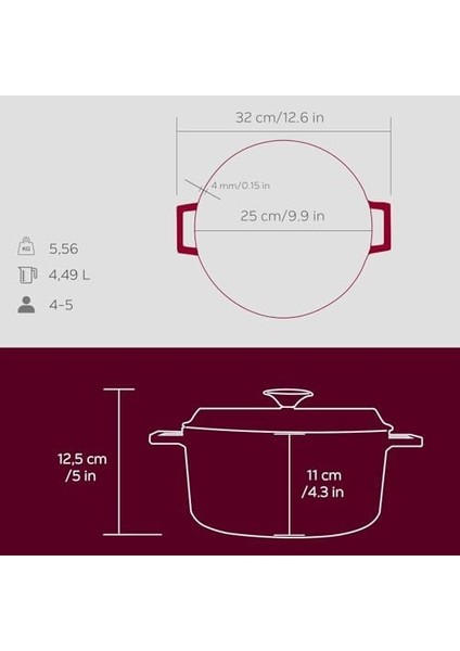 Metal Premium Serisi - Döküm Yuvarlak Tencere, 24 Cm, Majolik Mor fiyatları