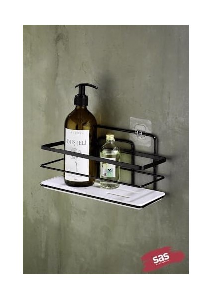 Haus Yapışkanlı Ömür Boyu Paslanmaz Ayarlanabilir Raf Düzenleyici Şampuanlık Beyaz Siyah Lş-01 Sb fiyatları