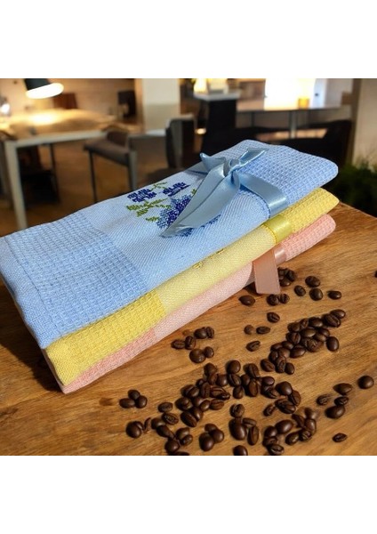 Lü Nakışlı Kurulama Bezi 3 Renk Mutfak El Bezi Havlu fiyatları