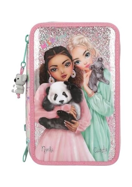 12785 Vahşi Doldurulmuş 3 Bölmeli Pembe Kutusu, Model Motifli ve Renkli Hayvan Desenli, Renkli, Cetvel, Vb modelleri