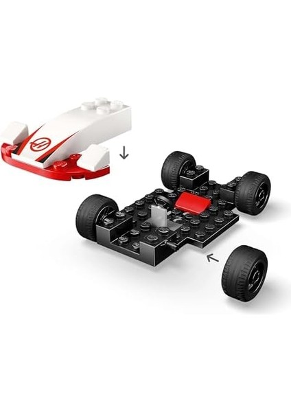 City F1 Williams ve Haas F1 Yarış Arabaları 60464-4 Yaş ve Üzeri Çocuklar Için 2 F1 Pilotu Minifigürü Içeren Yaratıcı Oyuncak Yapım Seti, Doğum Günü Hediyesi (92 Parça) modelleri