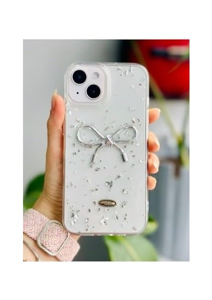 Go Aksesuar 13-14 - 15 ile Uyumlu Şeffaf Simli Epoksili Telefon Kılıfı fiyatları