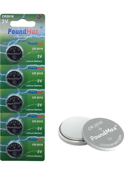 Lityum CR2016 Düğme Hücreli Pil, 3 V | 1 x Blister 5 Adet