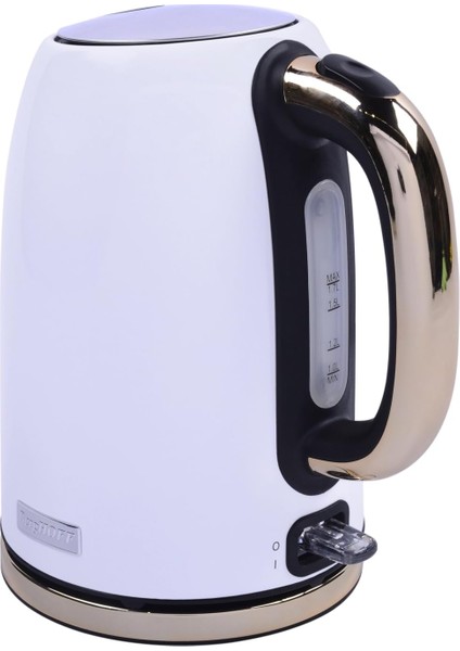 Gem Titan 1,7 L Su Isıtıcı – 2200 W, Paslanmaz Çelik Gövde | Beyaz