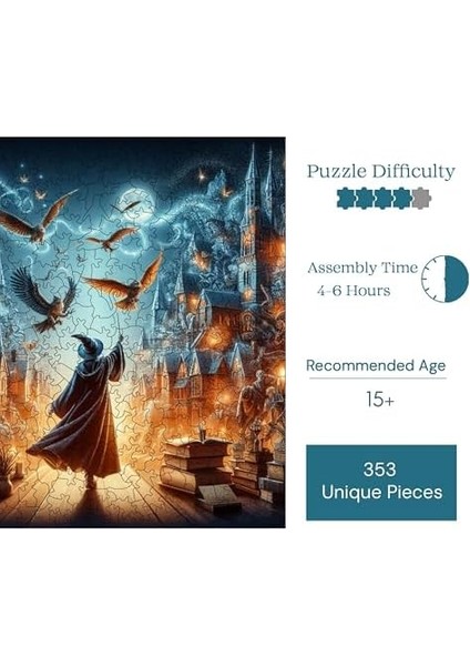 - Ahşap Puzzle Yetişkinler Için - Büyücü Benzersiz Parçalı Puzzle - 353 Parça Ahşap Yapboz - Yapıştırıcı Folyo Dahil - Dekoratif Ahşap Puzzle - 29X29 cm - S1-06 fiyatları