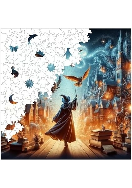 - Ahşap Puzzle Yetişkinler Için - Büyücü Benzersiz Parçalı Puzzle - 353 Parça Ahşap Yapboz - Yapıştırıcı Folyo Dahil - Dekoratif Ahşap Puzzle - 29X29 cm - S1-06 modelleri