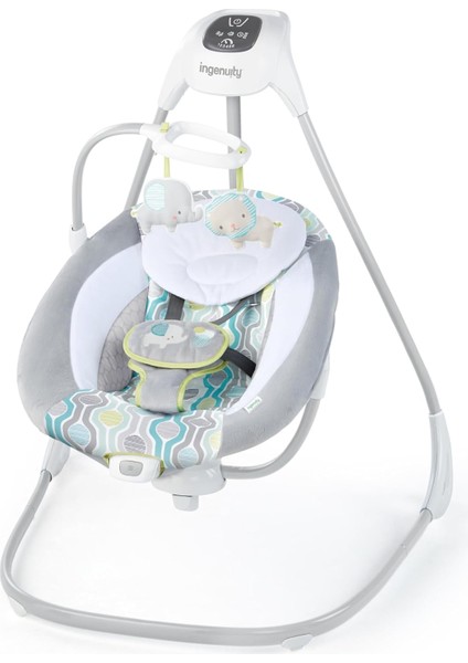 Simplecomfort Hafif Çok Yönlü Kompakt Bebek Salıncağı, 6 Hız, Doğa Sesleri ve Titreşimler - Everston, 0-9 Ay