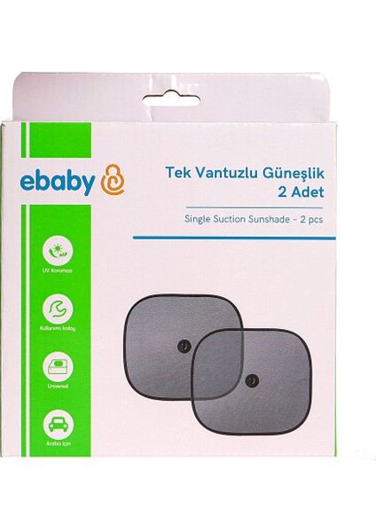 Tek Vantuzlu Güneşlik 2 Parça