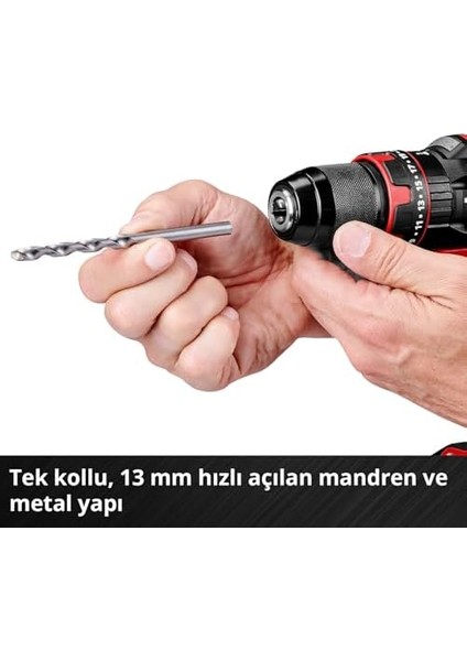 Akülü Darbeli Vidalama Te-Cd 18/44 Li-I (1x2.5 Ah) Power X- (18 V, 44 Nm, Darbeli Delme, 13 mm Metal Mandren, 2 Hız, 2.5 Ah Akü ve Şarj Cihazı) modelleri
