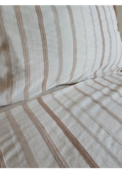 Kahverengi Çizgili Yastık Kılıfı 2 Adet fiyatları