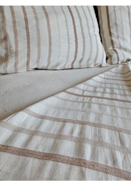 Kahverengi Çizgili Yastık Kılıfı 2 Adet modelleri