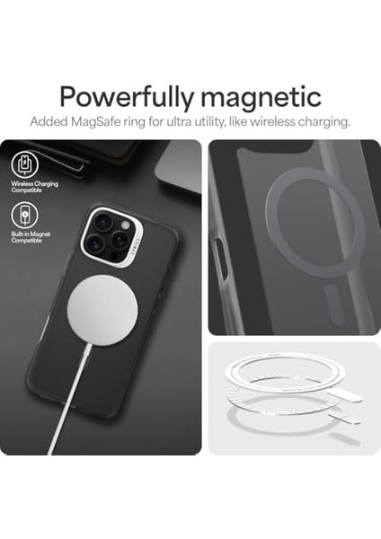Ciel By 16 Pro Max ile Uyumlu Magsafe Kılıf Ultrasheer Mag Sararma Karşıtı Hava Kanalı Teknolojisi Askeri Sınıf Koruma Space Gray Mat Kapak - ACS08244 modelleri