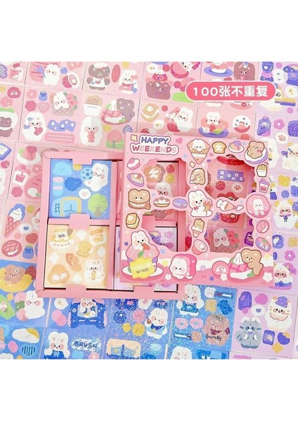 Happy Weekends Temalı 100 Yaprak 4 Bölmeli Seti • Bullet Journal Happy Weekends