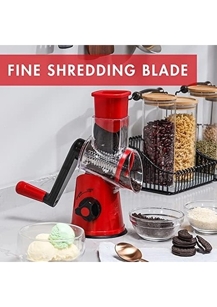 Kranklı Peynir Rendesi, 3 Değiştirilebilir Davul Bıçağı ile Sebze Dilimleyici, Rende Mutfak Hızlı Kesim, Tambur Rendesi Sebzeler, Meyveler, Fındık Vb. Için Uygundur. modelleri