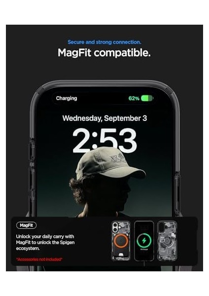 17 ile Uyumlu Ince Magsafe Kılıf Ultra Hybrid Sararma Karşıtı Duraclear Hava Kanalı Teknolojisi Askeri Sınıf Koruma Magfit Zero One Tasarım Kapak - ACS10089 modelleri