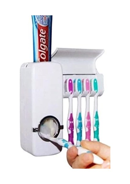 Diş Macunu Sıkma Makinesi Fırça Tutucu Macun Sıkacağı 5li Fırçalı modelleri