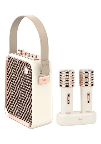 Songbird-Hq Çift Karaoke Mikrofonlu Hoparlör (Beyaz) fiyatları