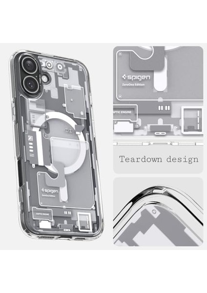 16 Plus ile Uyumlu Ince Magsafe Kılıf Ultra Hybrid Sararma Karşıtı Duraclear Hava Kanalı Teknolojisi Askeri Sınıf Koruma Magfit Zero One Tasarım Kapak - ACS08079 modelleri