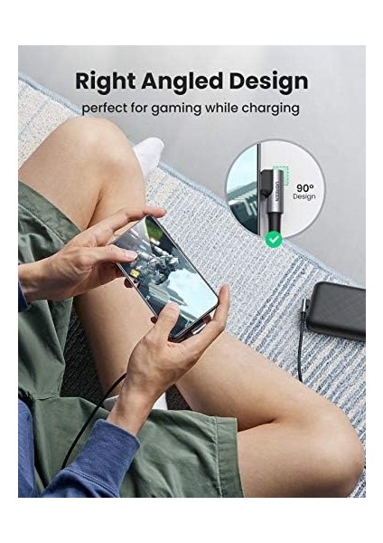 90 Derece Type-C To Type-C 60W Data ve Şarj Kablosu 1 Metre modelleri