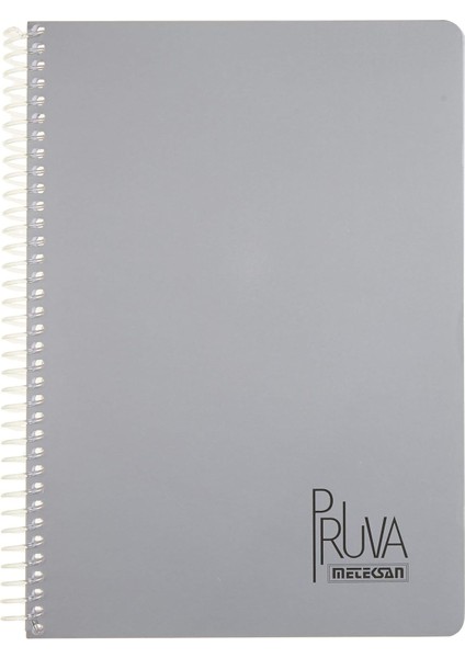 Pruva A4 Pet Spiralli Karton Kapaklı Defter 144 Yaprak - Astarlı - Gri/mavi(Çeşitli Renk)