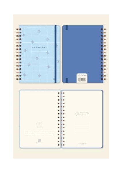 A5 Spiralli Sert Kapak Not Defteri Mavi Nazar fiyatları