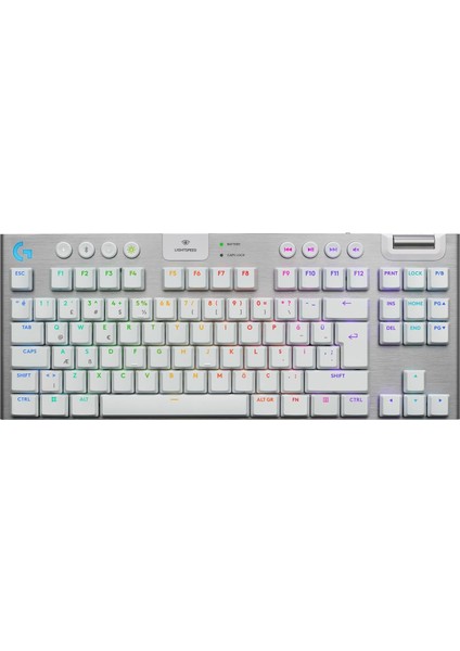 G G915 x Lıghtspeed Tkl Tactile Kablosuz Düşük Profilli Rgb Aydınlatmalı Pc/mac Için Mekanik Ingilizce Q Oyun Klavyesi, Beyaz