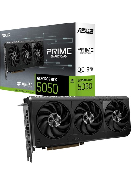 PRIME-RTX5050-O8G-NVIDIA-GEFORCE-RTX 5050-8GB GDDR6-128BIT-2707MHZ-OC-HDMI-3XDP-DLSS4 Ekran Kartı