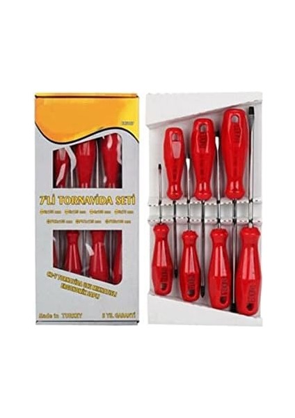 ETS-007 Manyetik Uçlu 7 Li Tornavida Seti Kırmızı 1410 modelleri