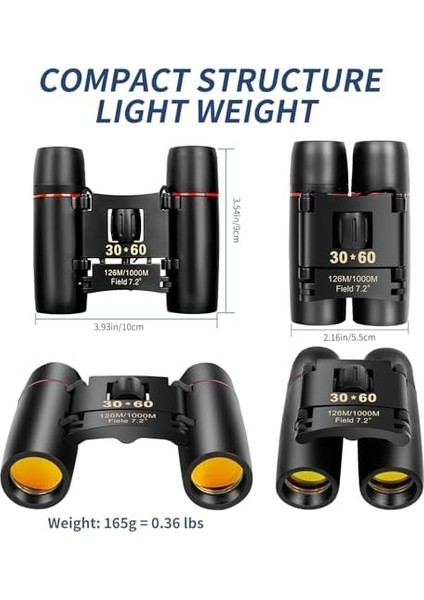 Kompakt Dürbün, Hd Mini Taşınabilir Dış Mekan Dürbünü, Cep Boyutunda Hafif Katlanabilir Dürbün, Yetişkinler ve Çocuklar Için Kuş Gözlem, Avcılık, Gösteri Izleme, Seyahat modelleri