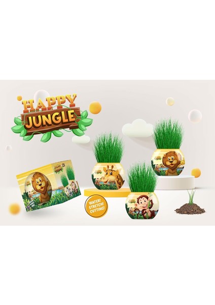 Orman Temalı Xl Çim Adam 6&apos;lı Set – Çocuklar Için Eğitici ve Bitki Yetiştirme Kiti