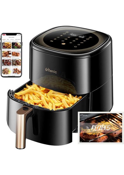 K10 Airfryer, Fritöz, 5 Litre Xl, 1500 W, Siyah