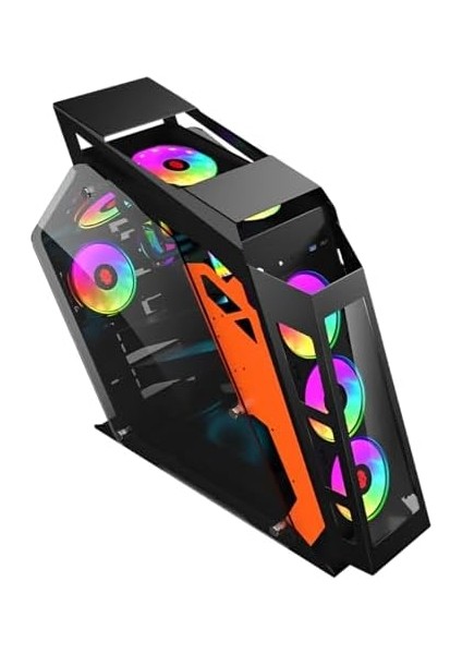 Emperor Atx Kumandalı 7 Rgb Fanlı Şeffaf Cam Panel Gaming Oyuncu Bilgisayar Kasası fiyatları