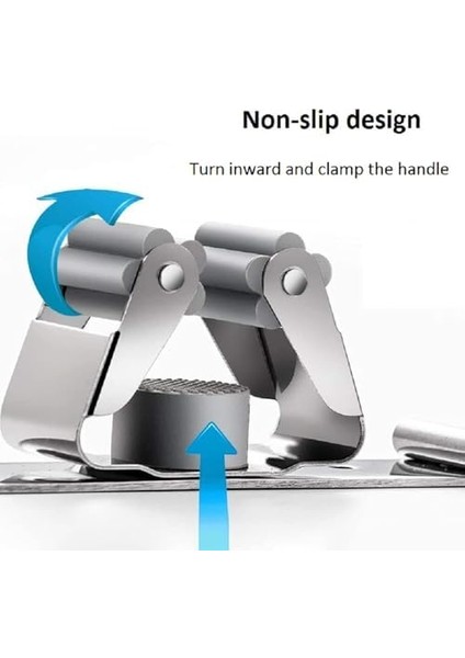 304 Kalite Paslanmaz Çelik Duvar Tipi Süpürge ve Mop Tutucu – 6,5x8 Cm, Yapışkanlı Montaj, Kaymaz Kauçuk Silindir, Deliksiz Askı Aparatı, Bahçe, Çamaşır Odası, Garaj, Ofis, Balkon Için modelleri